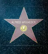 En bild på Alfred Hitchcocks stjärna på Walk of Fame i Los Angeles